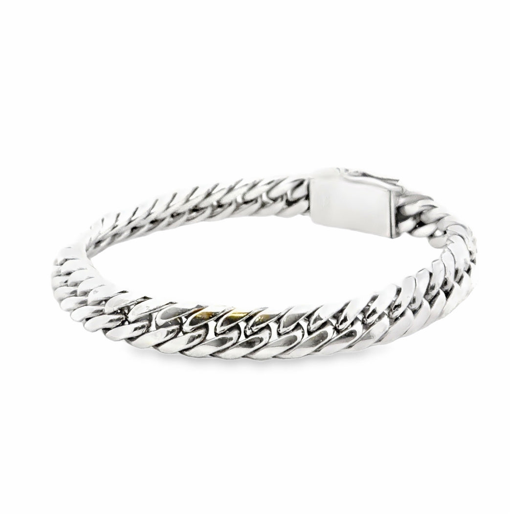 Estate Sterling Silver Heavy Curb Link Bracelet 8"