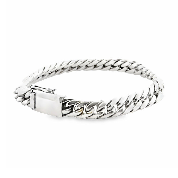 Estate Sterling Silver Heavy Curb Link Bracelet 8"