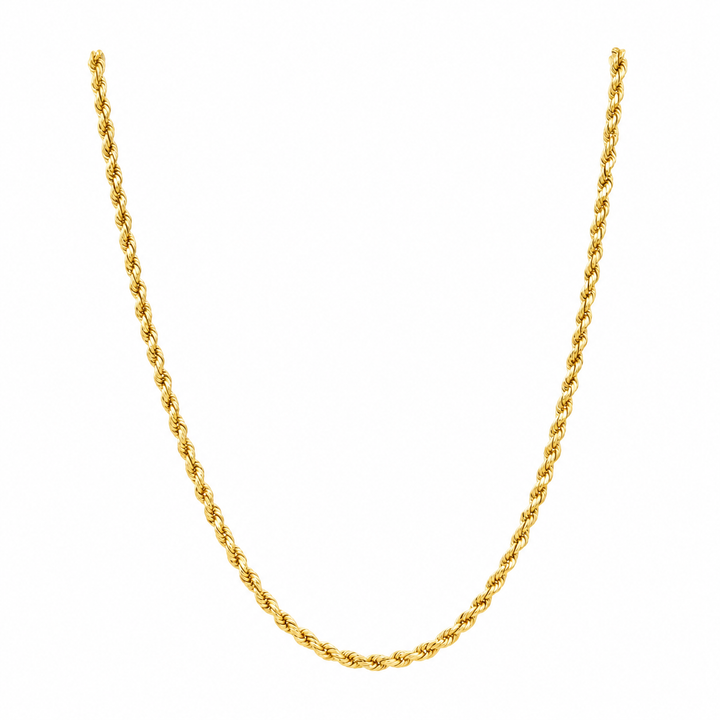 Estate 14K Yellow Gold Hollow Rope Chain 18"