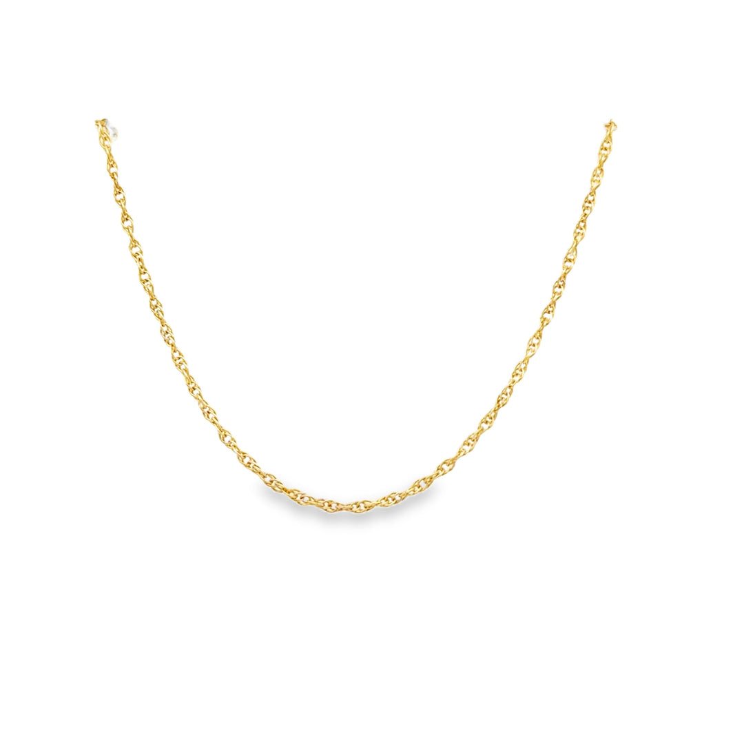 Estate 14K Yellow Gold Light Rope Chain 18" 1.16mm