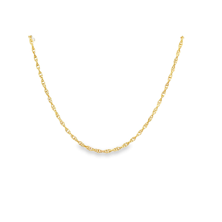 Estate 14K Yellow Gold Light Rope Chain 18" 1.16mm