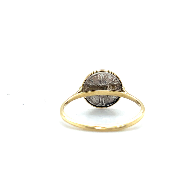 18K Yellow Gold Replica Florin Coin Ring, Contemporary