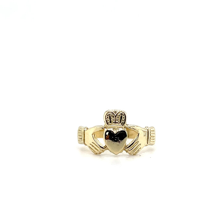 Estate 14KT Yellow Gold Claddagh Ring, Contemporary