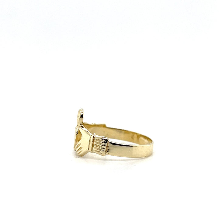 Estate 14KT Yellow Gold Claddagh Ring, Contemporary