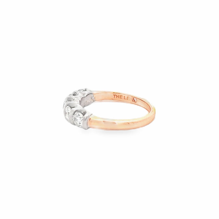 Estate 14K Yellow Gold 1.05CTW Leo Cut Diamond Five Stone Wedding Band