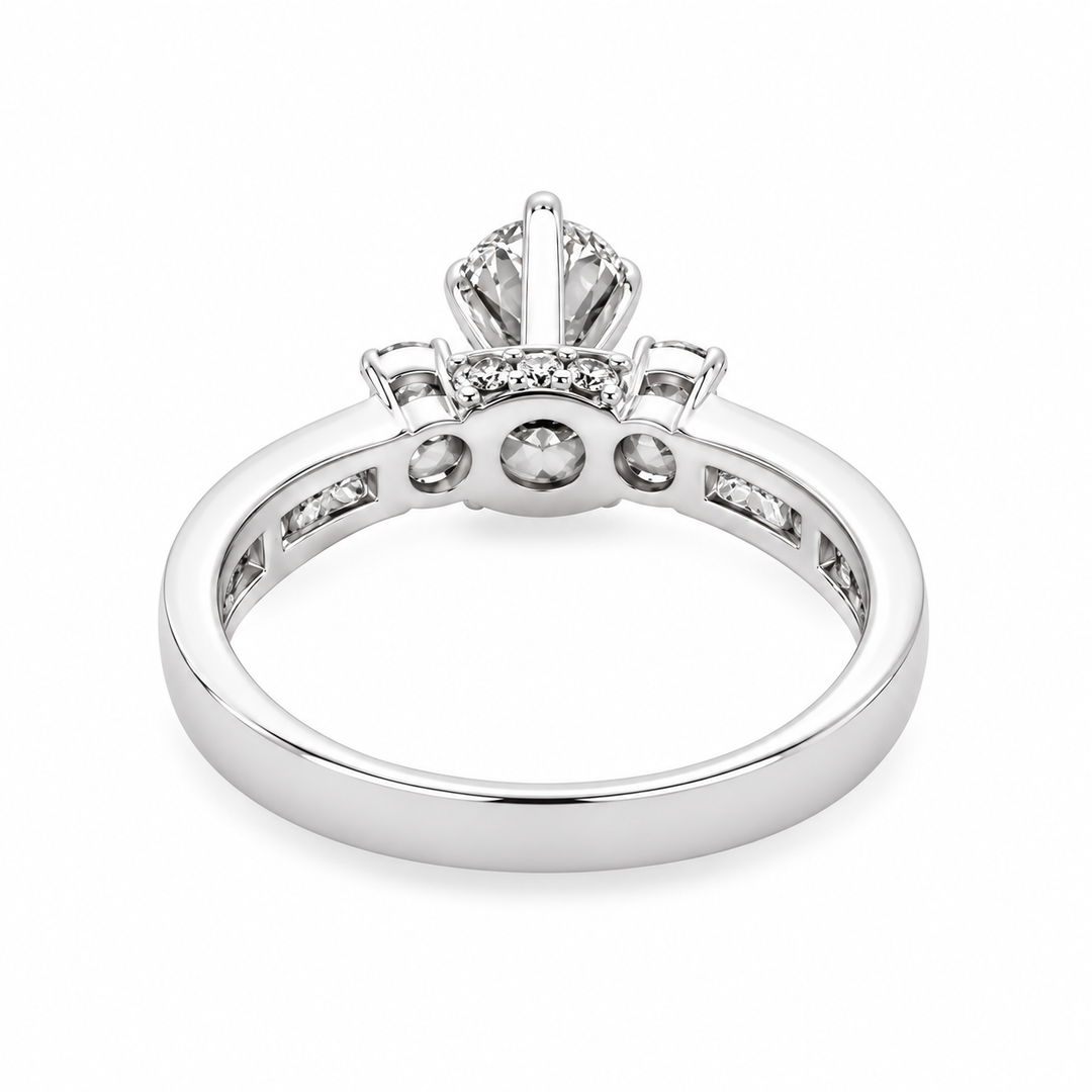 Estate 18K White Gold 1.99CTW Oval Diamond Classic Engagement Ring