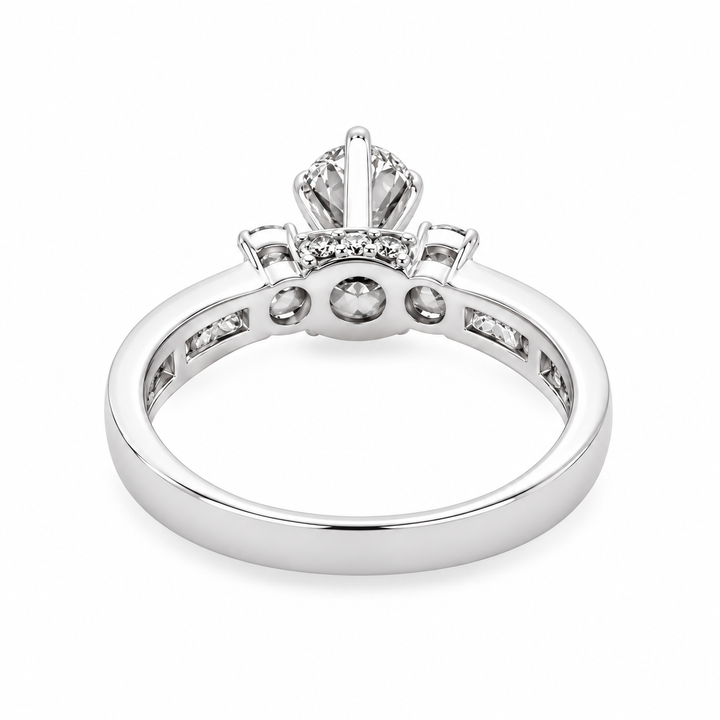 Estate 18K White Gold 1.99CTW Oval Diamond Classic Engagement Ring
