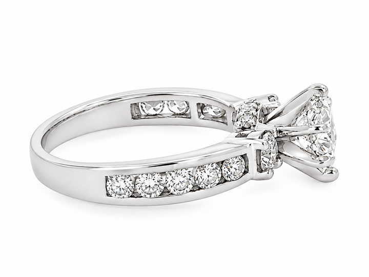 Estate 18K White Gold 1.99CTW Oval Diamond Classic Engagement Ring