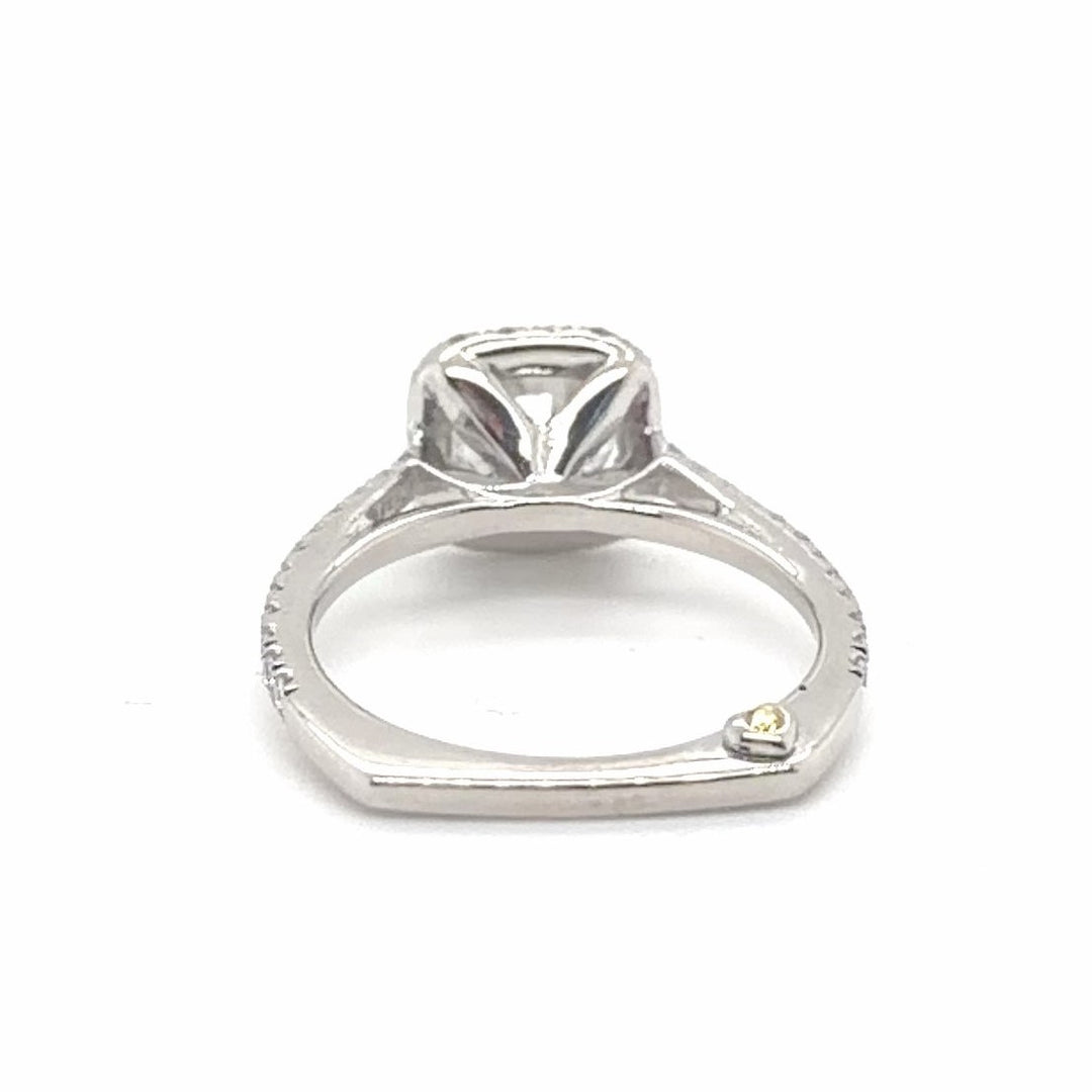 14K White Gold 1.40CTW Round Lab Diamond Halo Engagement Ring