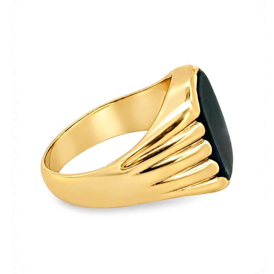 Estate 14K Yellow Gold Bloodstone Classic Ring