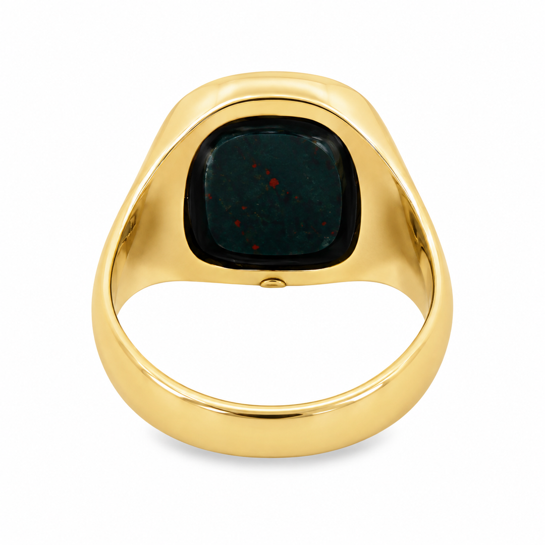 Estate 14K Yellow Gold Bloodstone Classic Ring