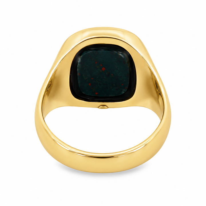 Estate 14K Yellow Gold Bloodstone Classic Ring