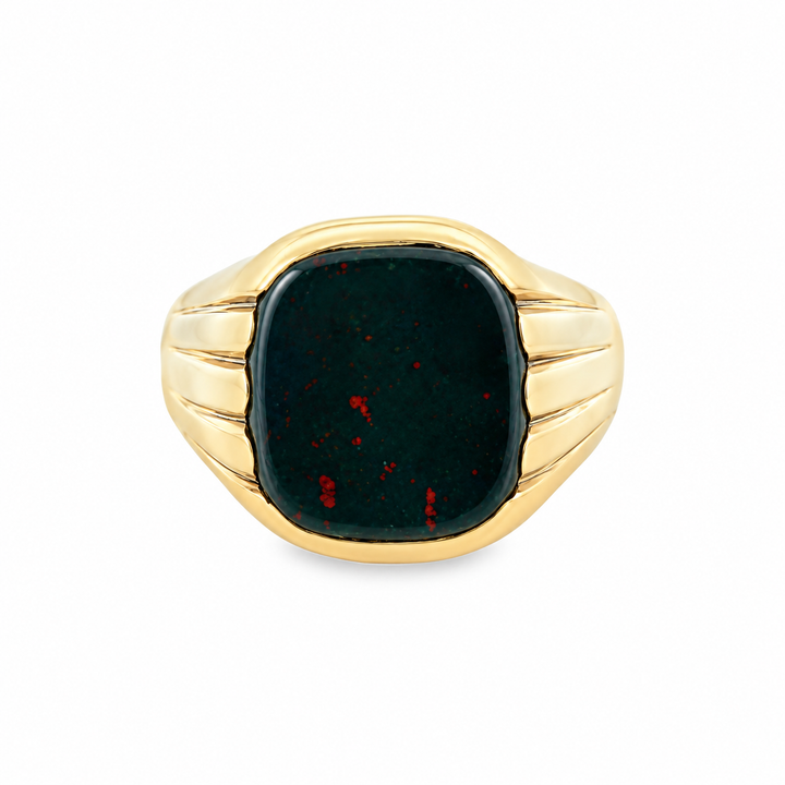 Estate 14K Yellow Gold Bloodstone Classic Ring