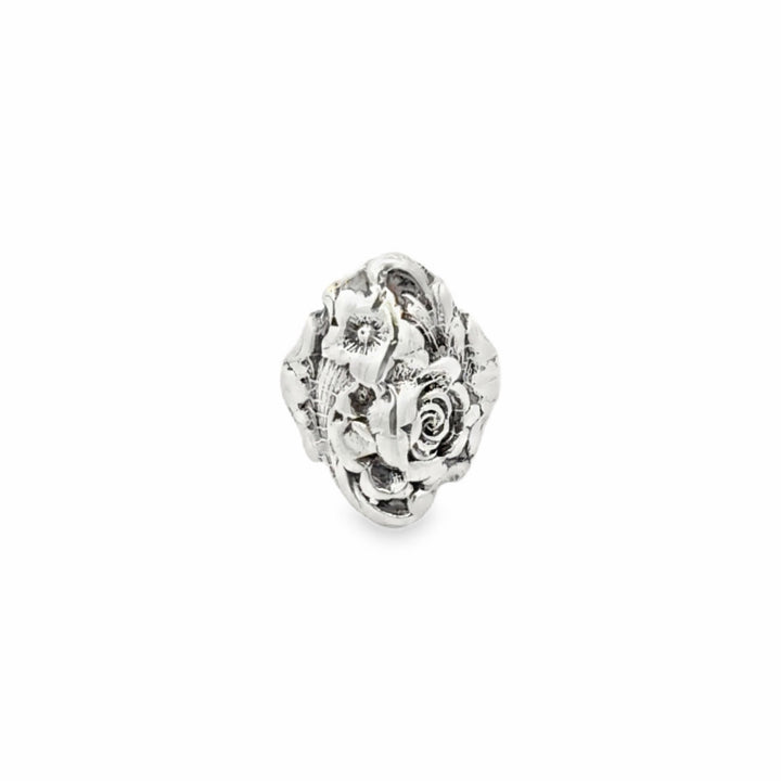 Estate Sterling Silver Rose Flower Ring