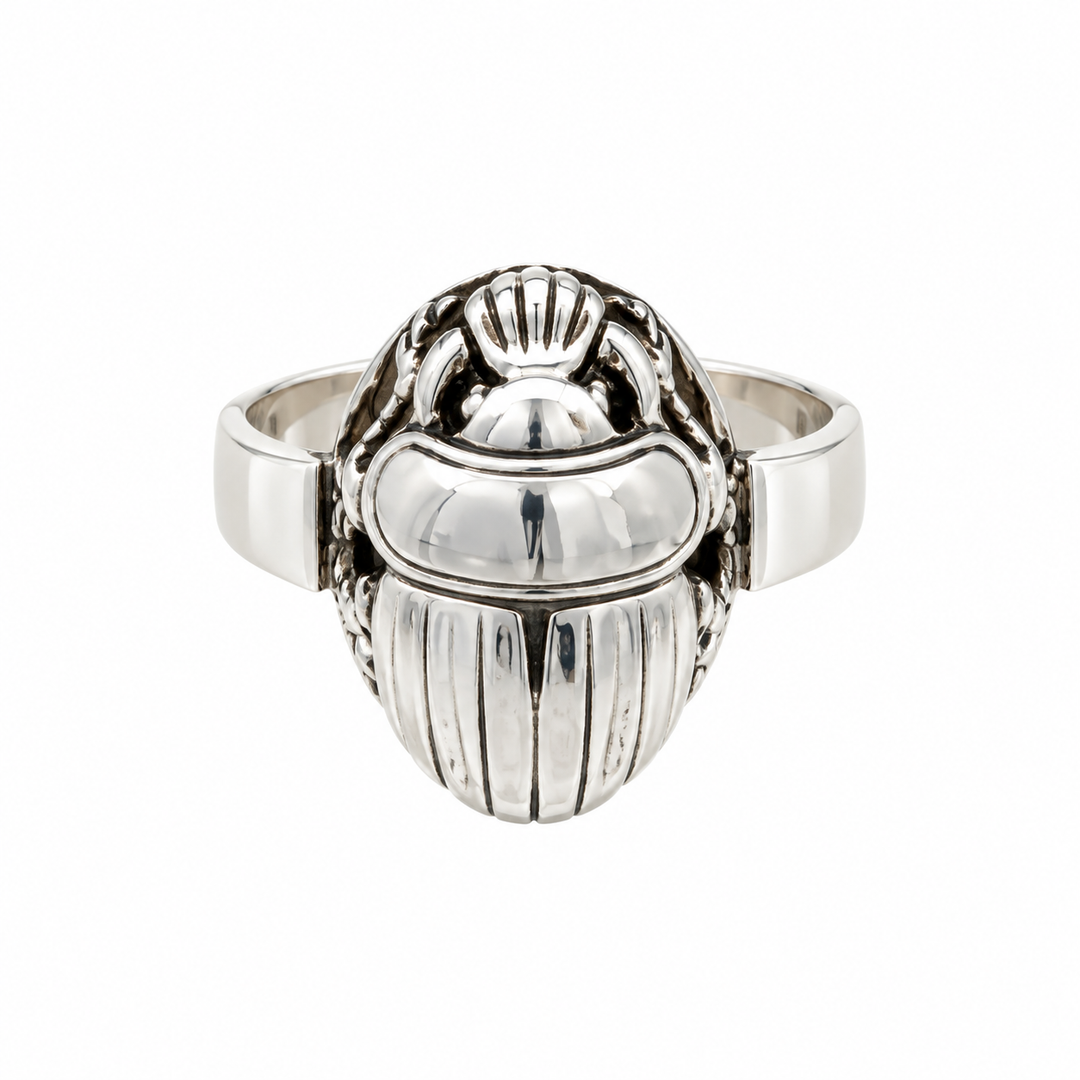 Estate Sterling Silver Scarab Beetle Ring