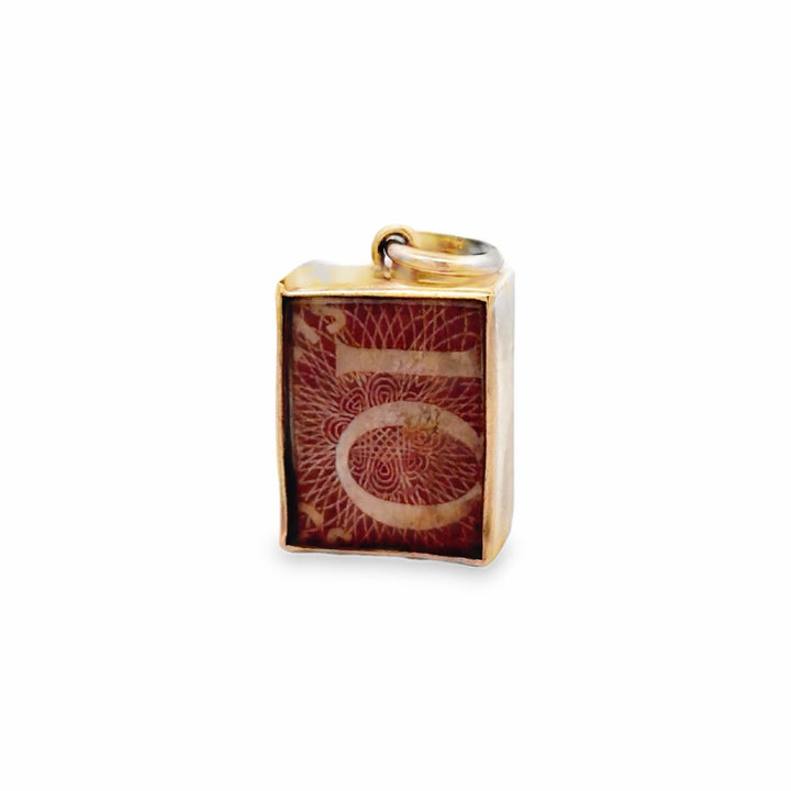 Estate Yellow Gold British Ten Shilling Note Pendant