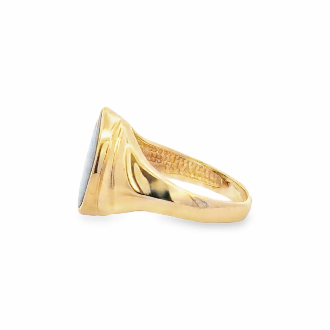 Estate 18K Yellow Gold Opal Solitaire Ring