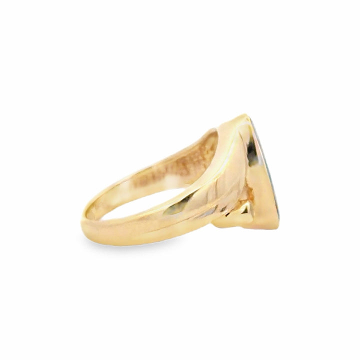 Estate 18K Yellow Gold Opal Solitaire Ring