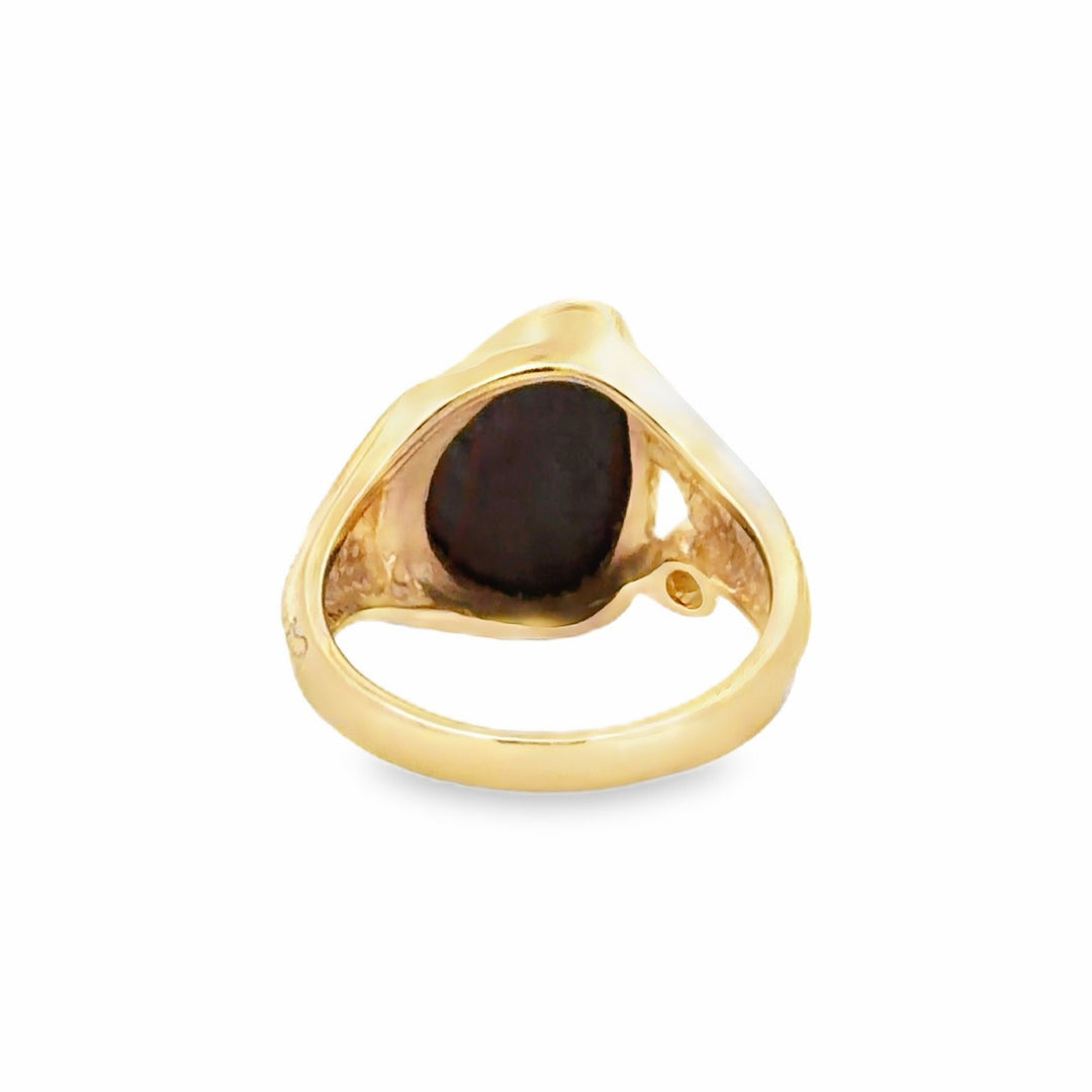 Estate 18K Yellow Gold Opal Solitaire Ring