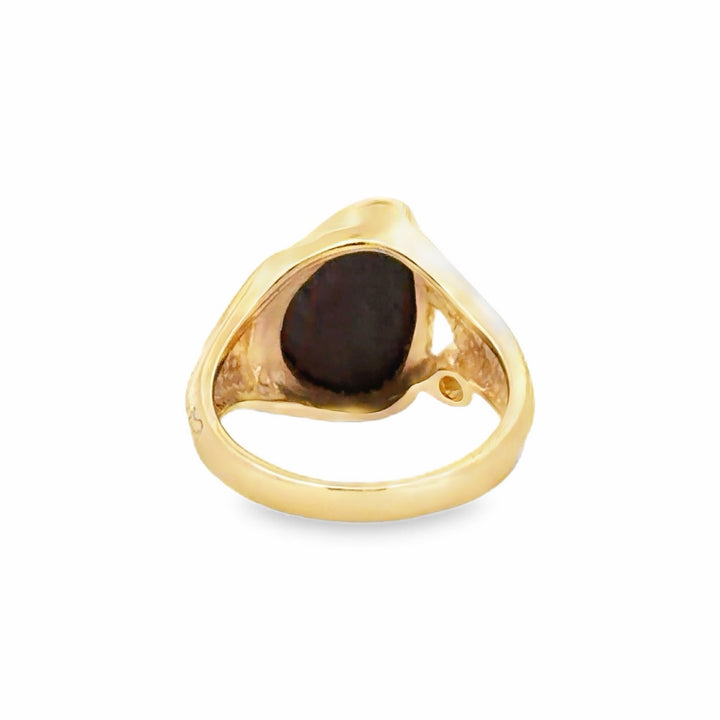 Estate 18K Yellow Gold Opal Solitaire Ring