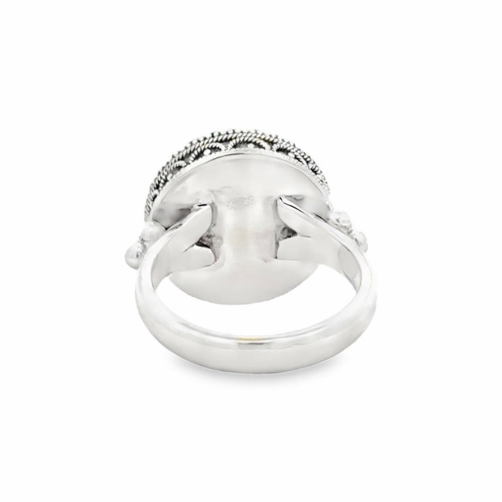 Estate Sterling Silver 14.5MM Pearl Solitaire Ring
