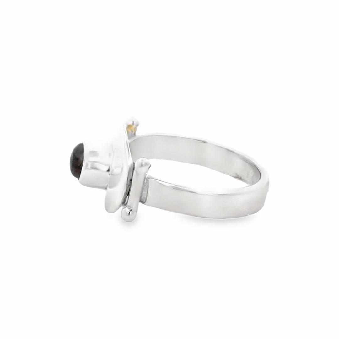 Estate Sterling Silver Oval Labradorite Solitaire Ring