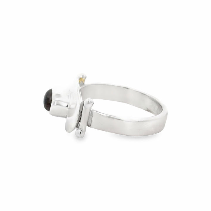 Estate Sterling Silver Oval Labradorite Solitaire Ring
