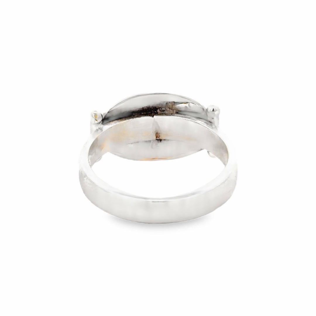 Estate Sterling Silver Oval Labradorite Solitaire Ring