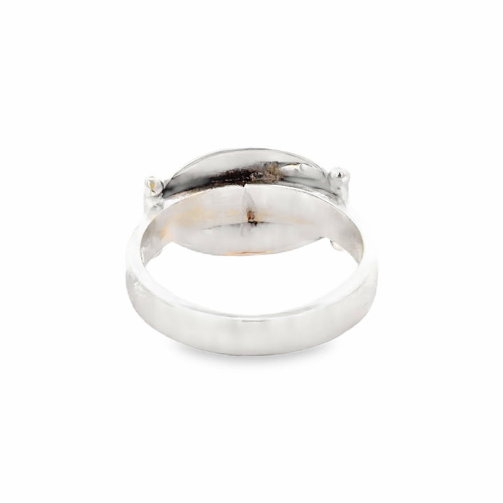 Estate Sterling Silver Oval Labradorite Solitaire Ring