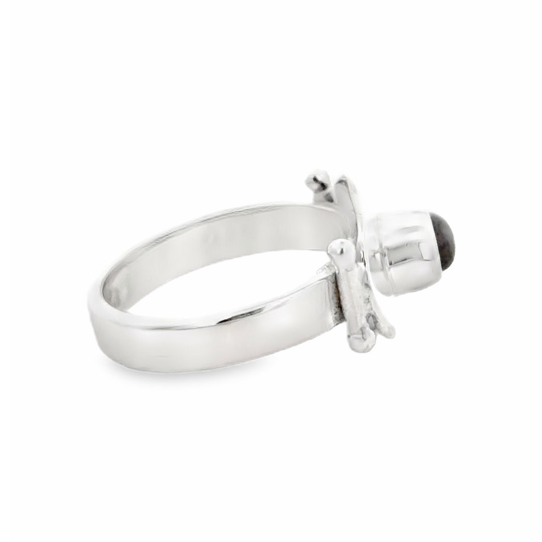 Estate Sterling Silver Oval Labradorite Solitaire Ring