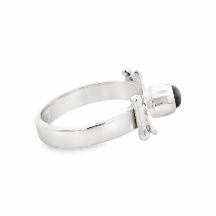 Estate Sterling Silver Oval Labradorite Solitaire Ring