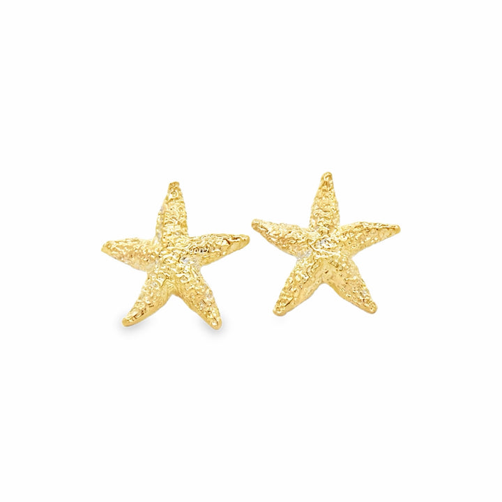 Estate 14kt Yellow Gold Textured Starfish Stud Earrings
