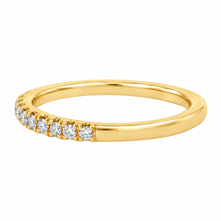Estate 14K Yellow Gold 0.51CTW Round Diamond Wedding Band