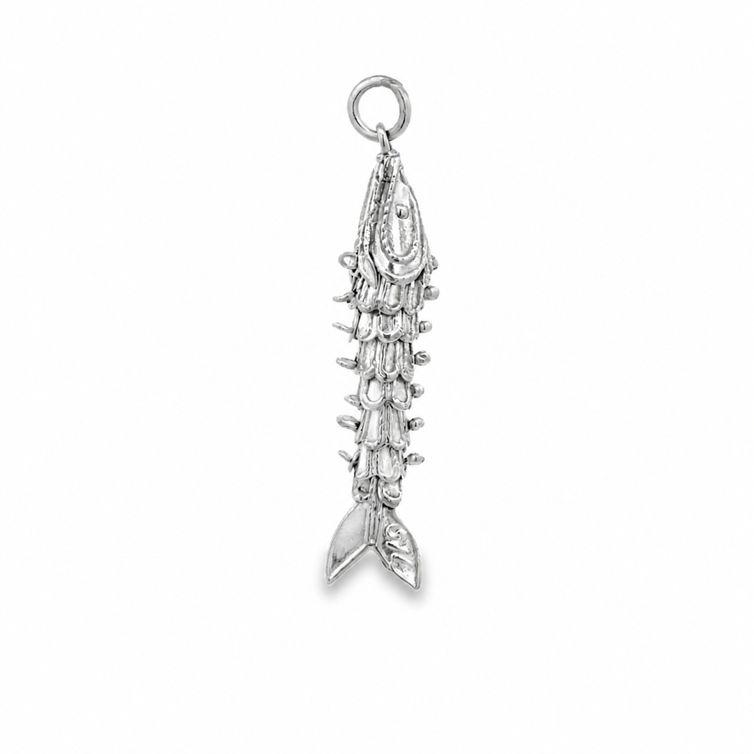 Estate Sterling Silver Articulated Fish Pendant