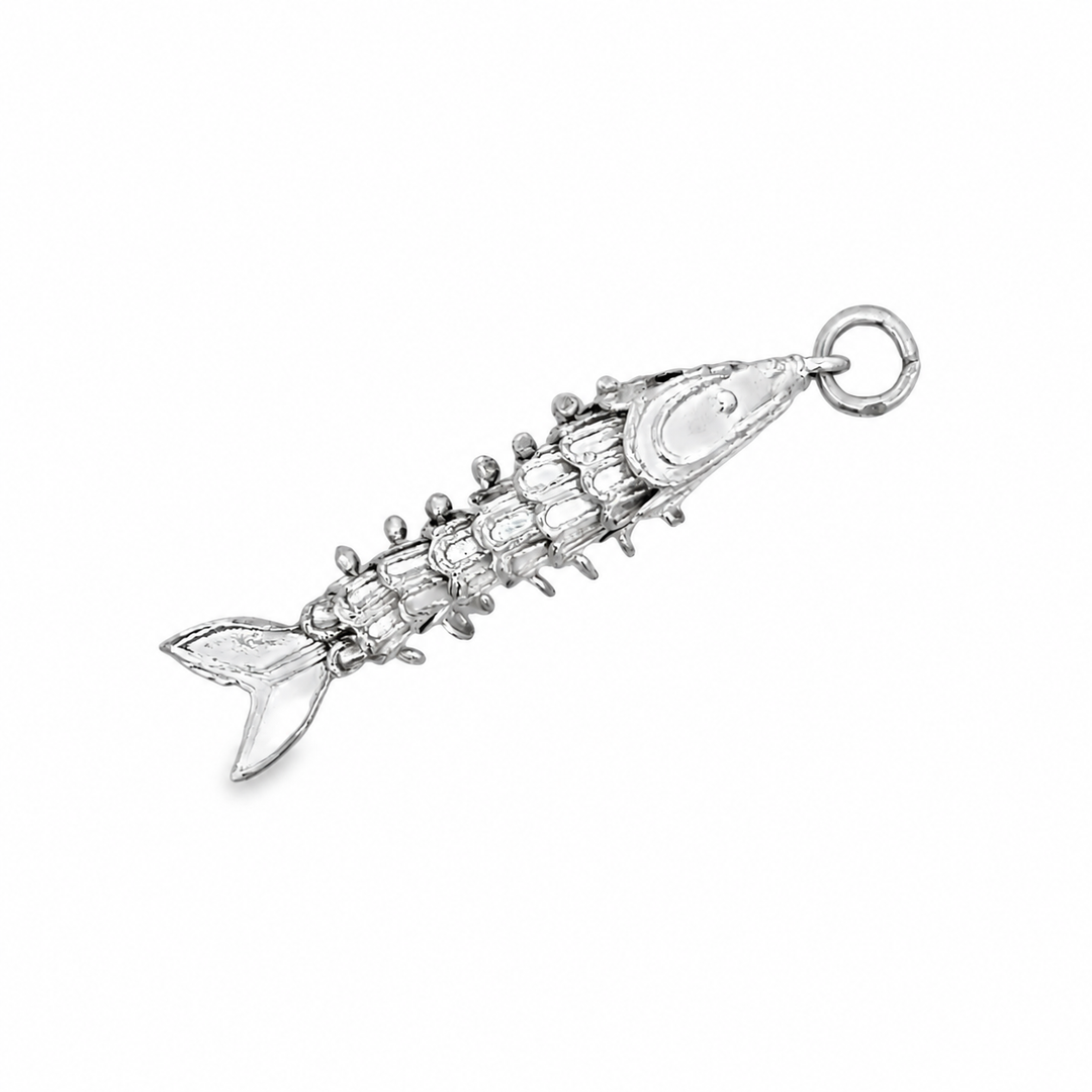 Estate Sterling Silver Articulated Fish Pendant