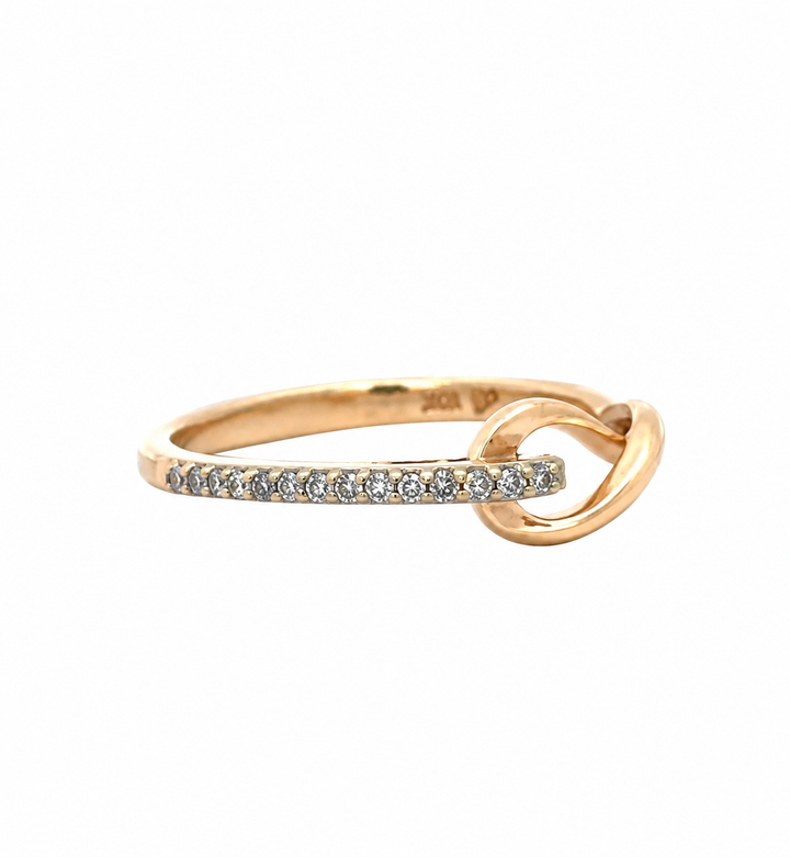 Estate 10K Yellow Gold 0.14CTW Round Diamond Ring