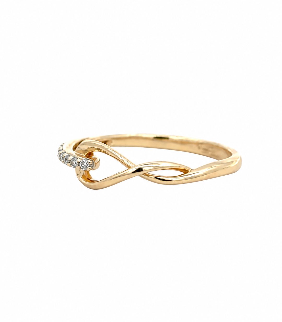Estate 10K Yellow Gold 0.14CTW Round Diamond Ring