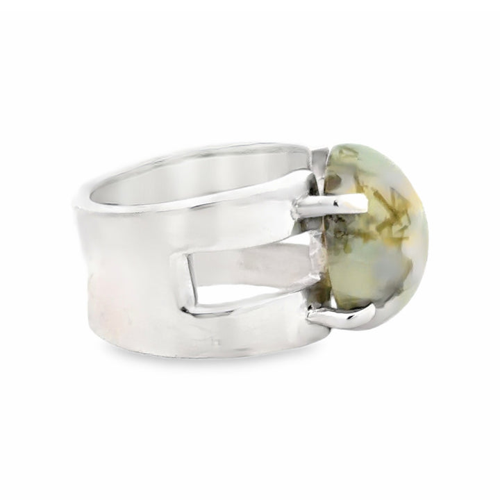 Estate Sterling Silver 10.14CTW Round Tourmaline Solitaire Ring