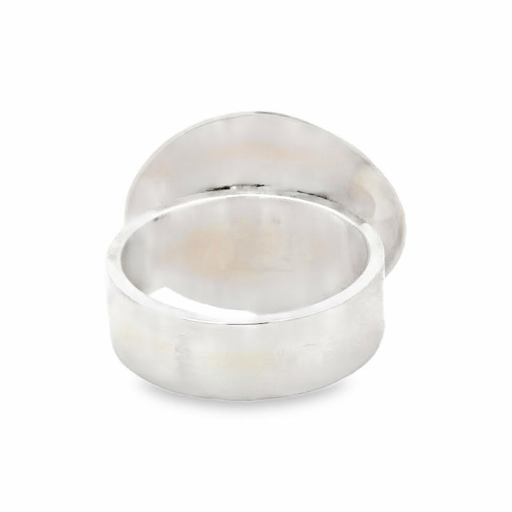 Estate Sterling Silver White Quartz Druzy Solitaire Ring