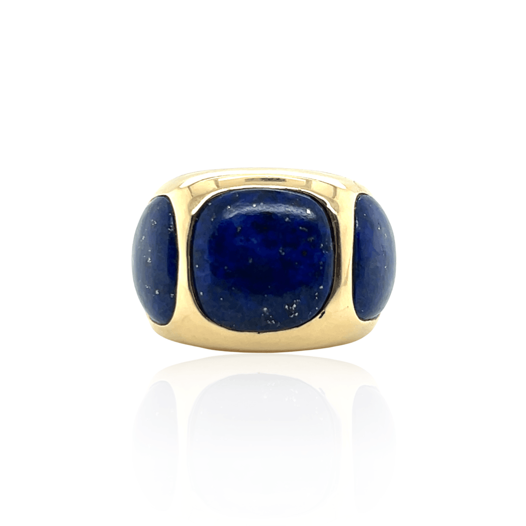 Estate 18K Yellow Gold Lapis Lazuli Statement Ring
