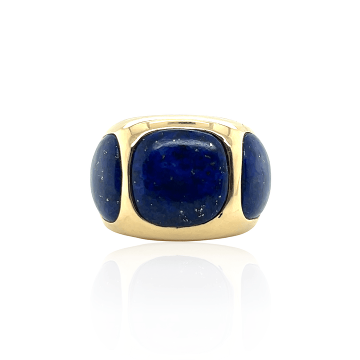 Estate 18K Yellow Gold Lapis Lazuli Statement Ring