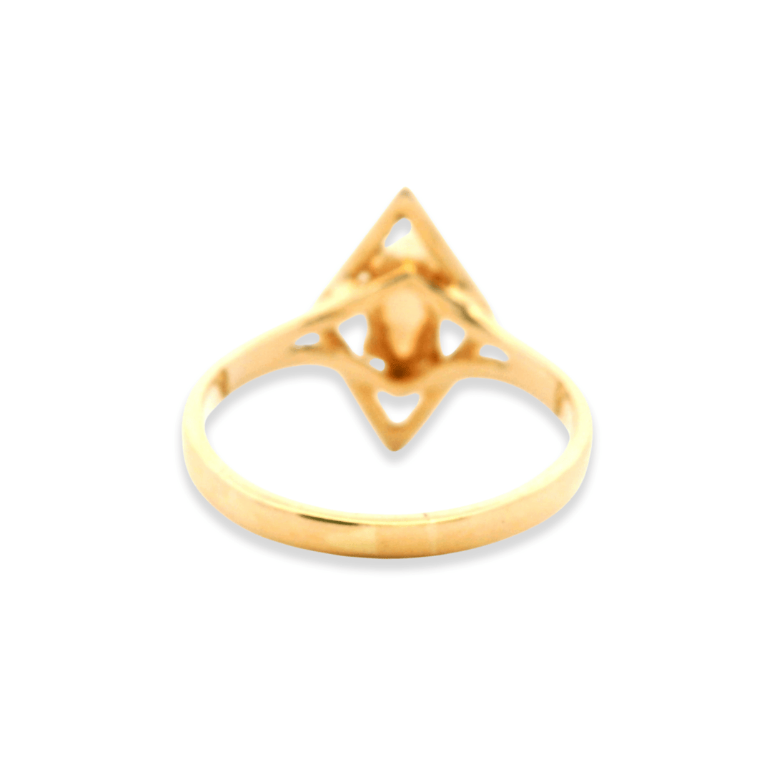 Estate 14K Yellow Gold Vintage Opal Geometric Ring