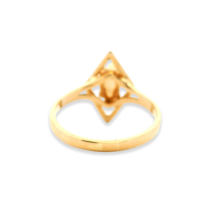Estate 14K Yellow Gold Vintage Opal Geometric Ring