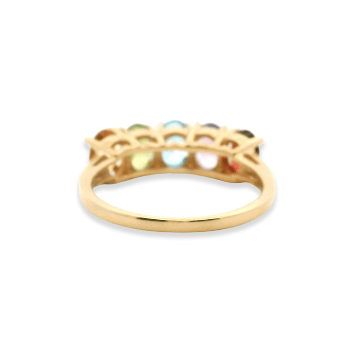 14K Yellow Gold 2.59CTW Oval Multi-Gemstone Five-Stone Band