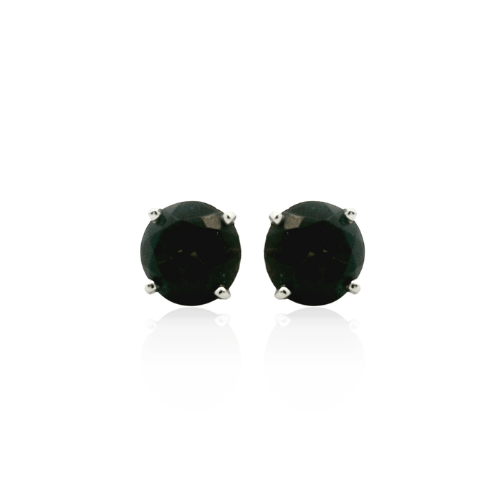 Estate 14K White Gold 3.60CTW Smoky Quartz Solitaire Stud Earrings