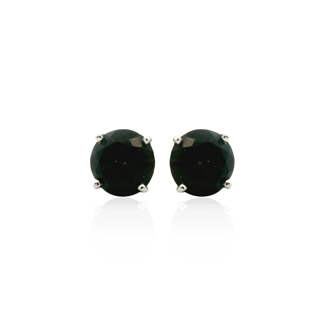 Estate 14K White Gold 3.60CTW Smoky Quartz Solitaire Stud Earrings