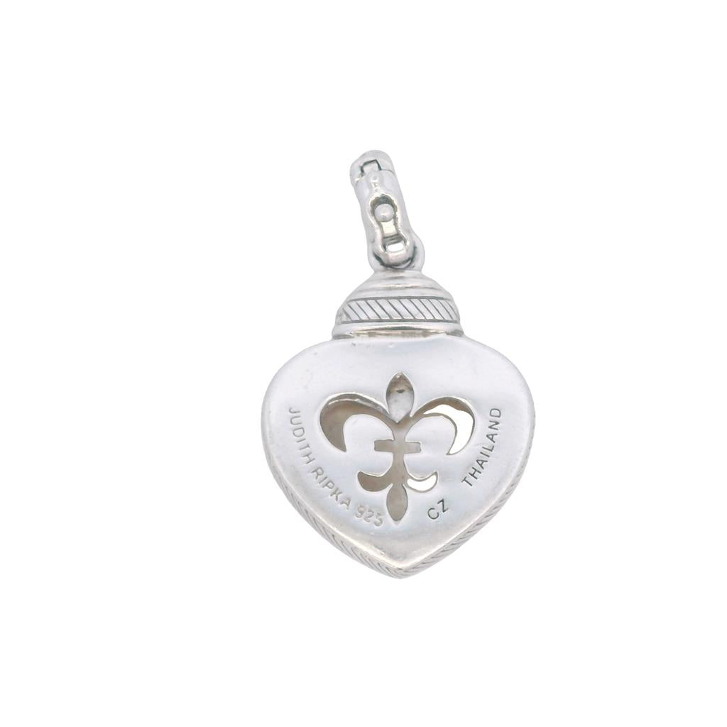 Estate Sterling Silver Mother of Pearl Judith Ripka Heart Pendant