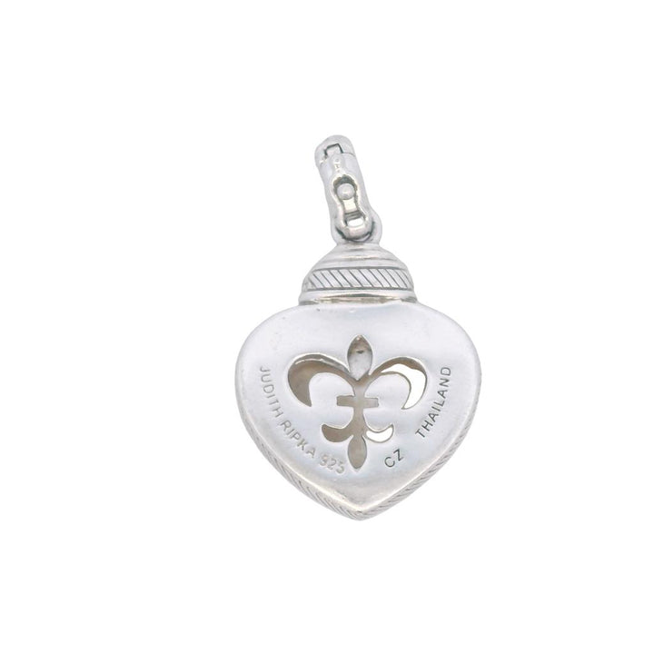 Estate Sterling Silver Mother of Pearl Judith Ripka Heart Pendant