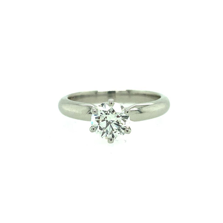 Estate Platinum 1.01ctw Round Diamond Solitaire Engagement Ring