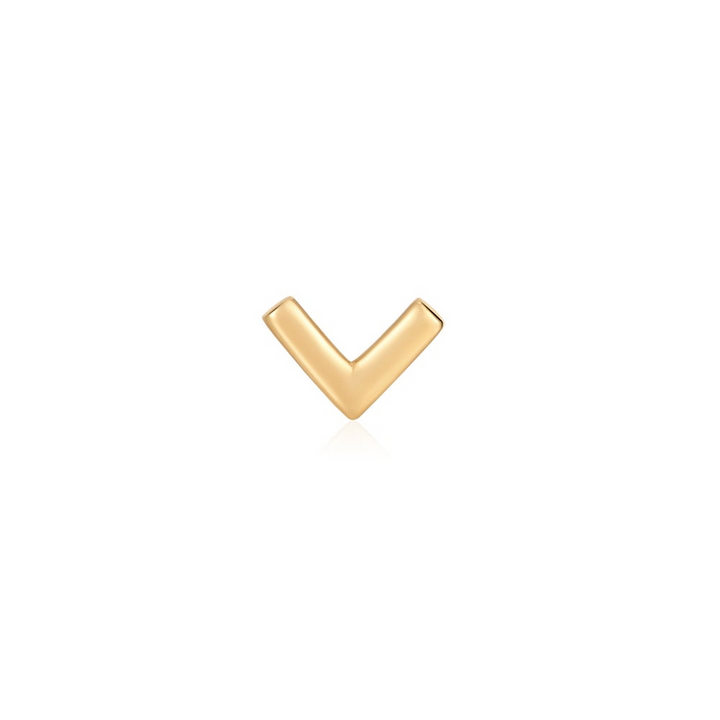 14K Yellow Gold Wishbone Stud Earrings by Aurelie Gi